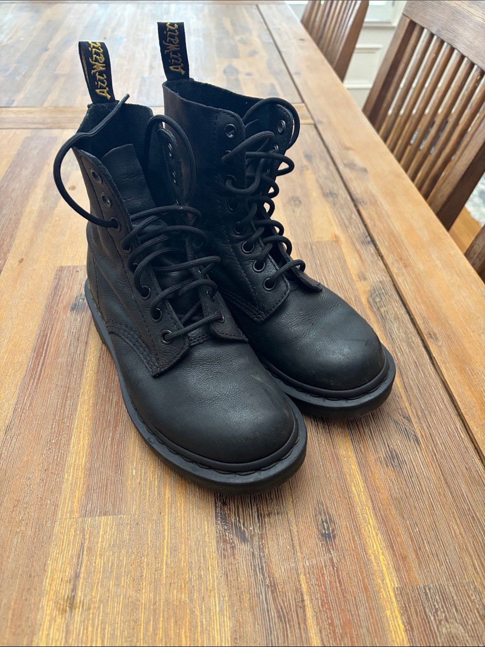 Dr. Martens Black Leather Lace-Up Boots Pascal